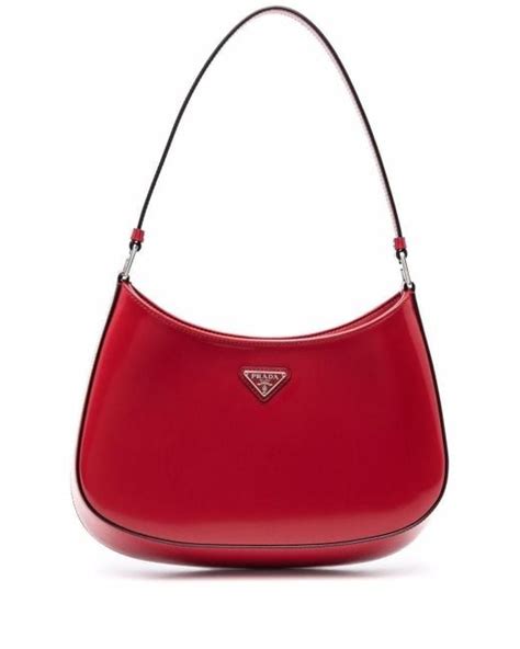 prada mini cleo red|cleo brushed leather shoulder bag.